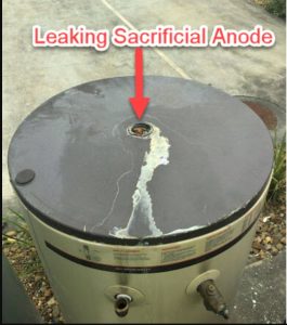 Sacfricial anode completely gone if tank is leaking from here its life is over